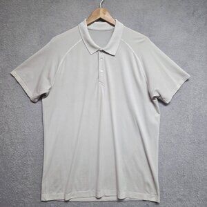 Lululemon Shirt Mens XL Bone Metal Vent Tech Polo Short Sleeve Casual